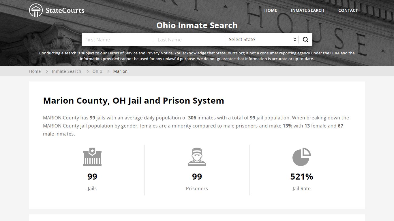 Marion County, OH Inmate Search - StateCourts