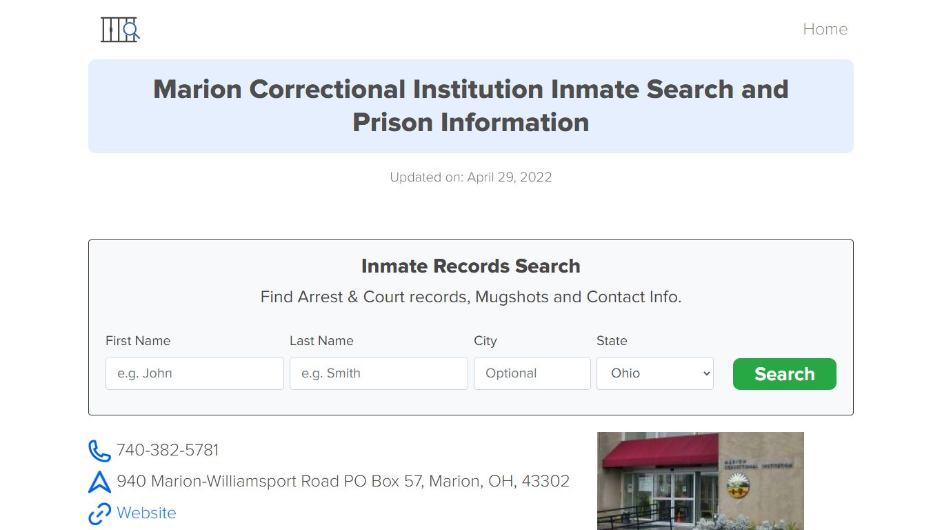 Marion Correctional Institution Inmate Search, Visitation ...
